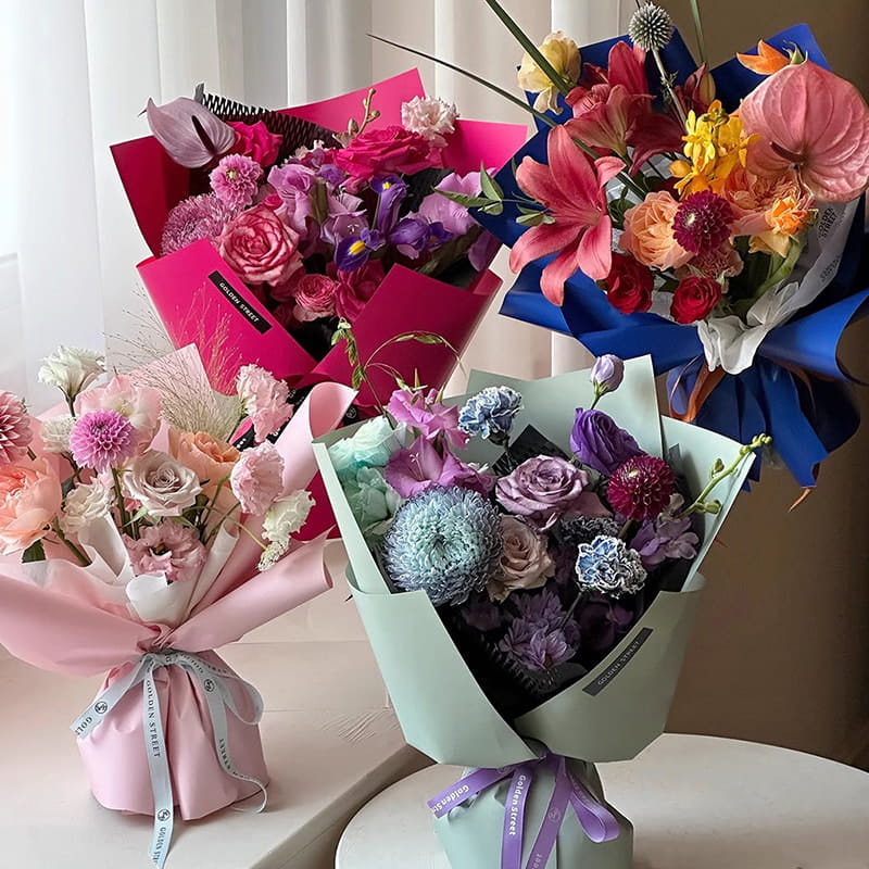 MYHC-68 Pearl Film 8 Silk 45×50cm (±2cm) کاغذ بسته بندی گل تک رنگ