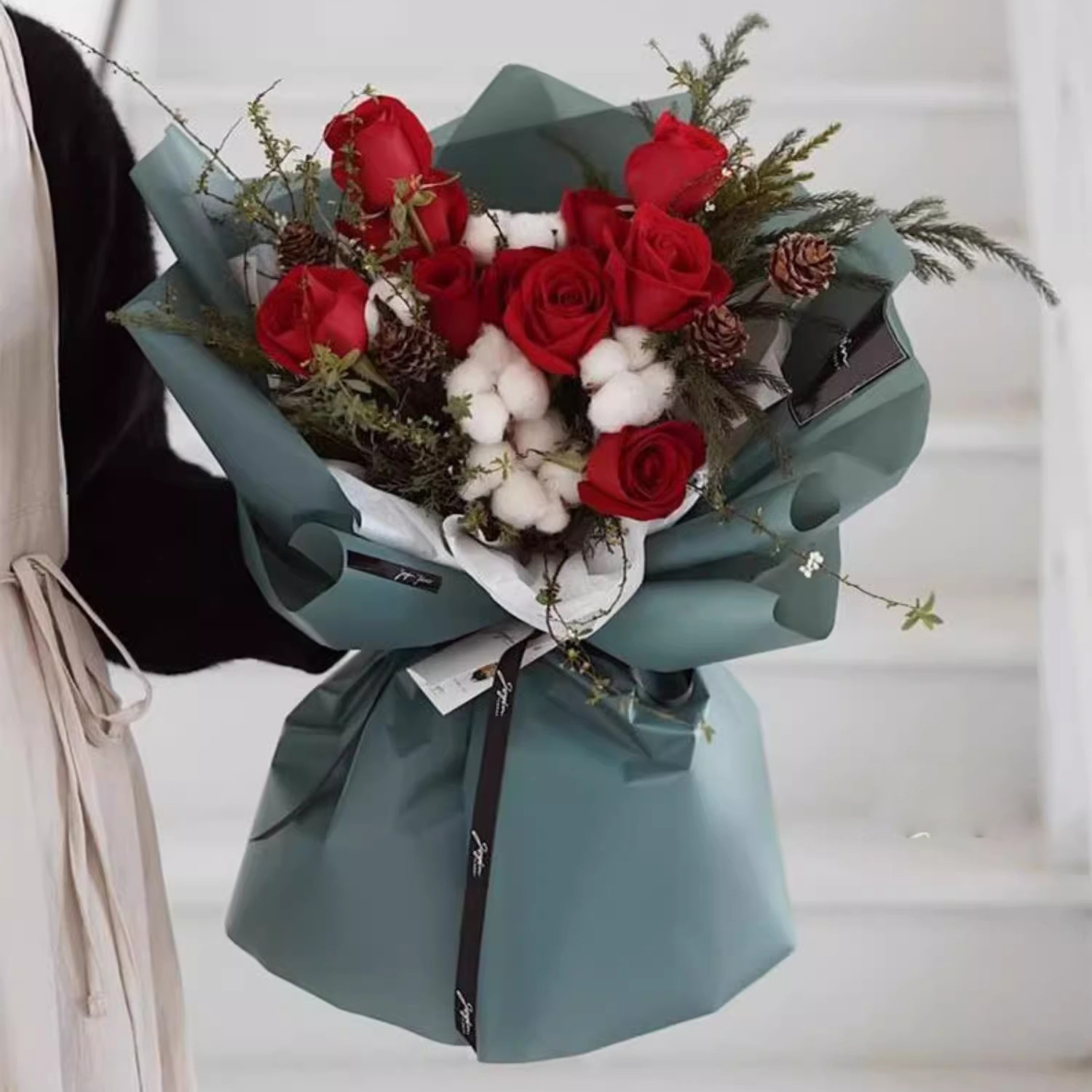 کاغذ بسته بندی گل شفاف یک رنگ مات
