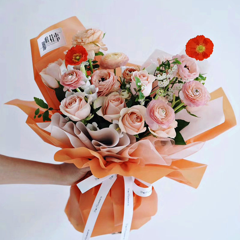 کاغذ بسته بندی گل شفاف یک رنگ مات