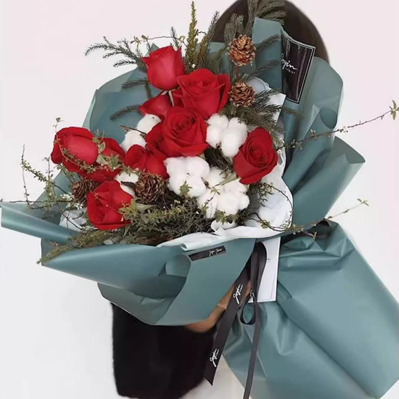 کاغذ بسته بندی گل شفاف یک رنگ مات