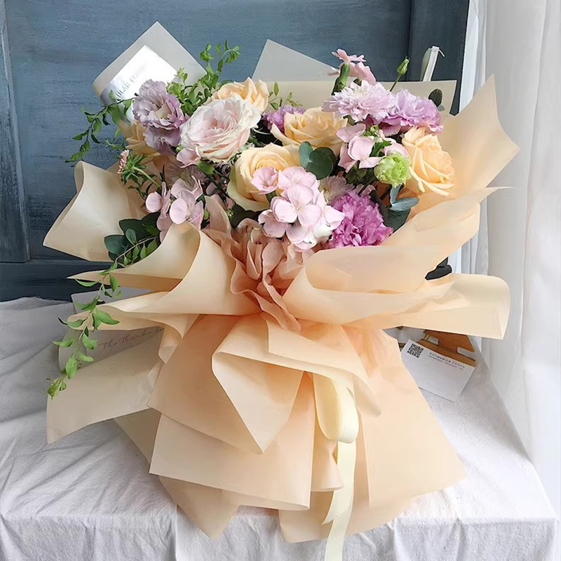 کاغذ بسته بندی گل شفاف یک رنگ مات