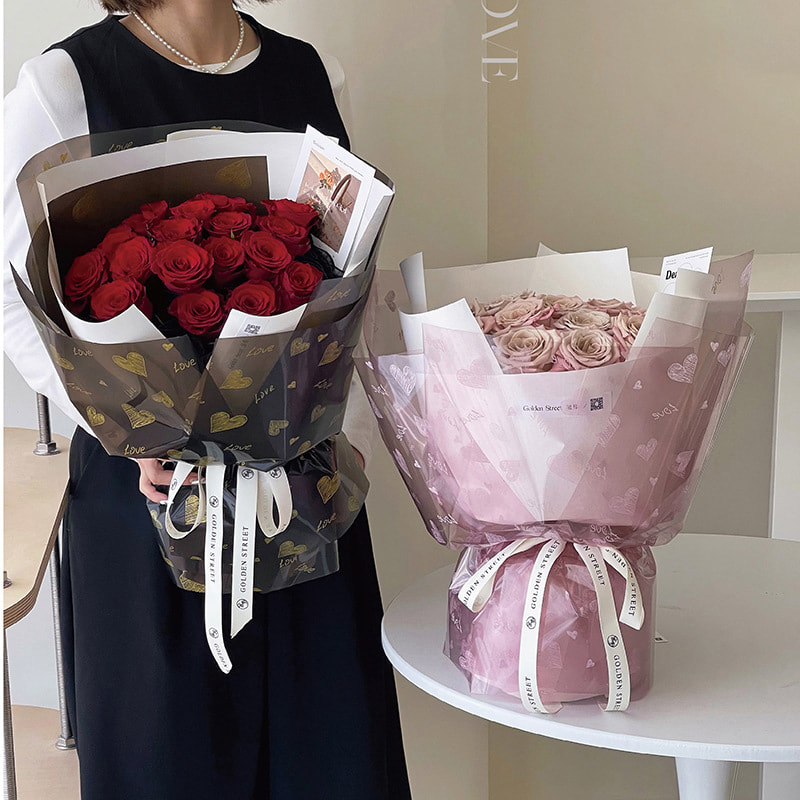 کاغذ بسته بندی گلدار طرح عشق با پوشش ضخیم شده ضد آب