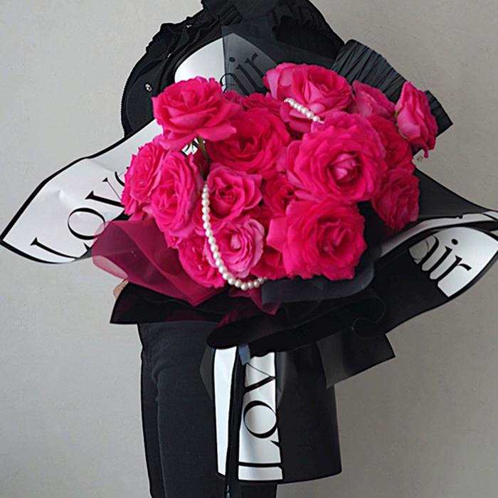 دسته گل کاغذ بسته بندی ضخیم با کلمات هنری