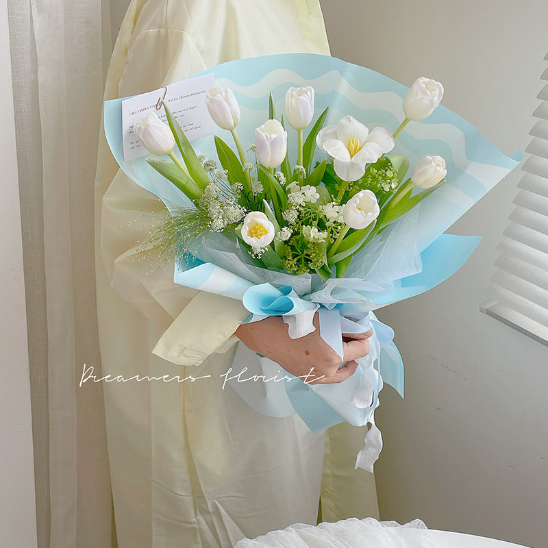 کاغذ بسته بندی گل جامد با لبه موج