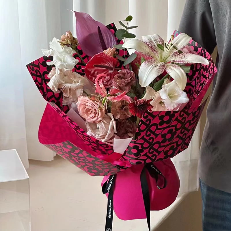 کاغذ بسته بندی گل الگوی گل مات