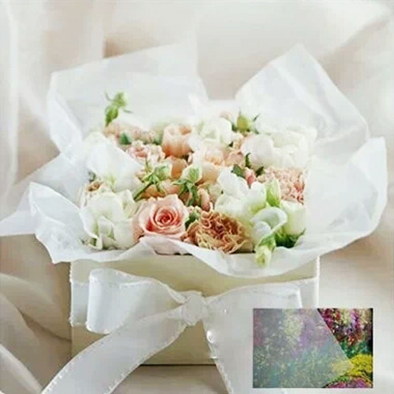 کاغذ گلابی برفی رنگارنگ بسته بندی گل