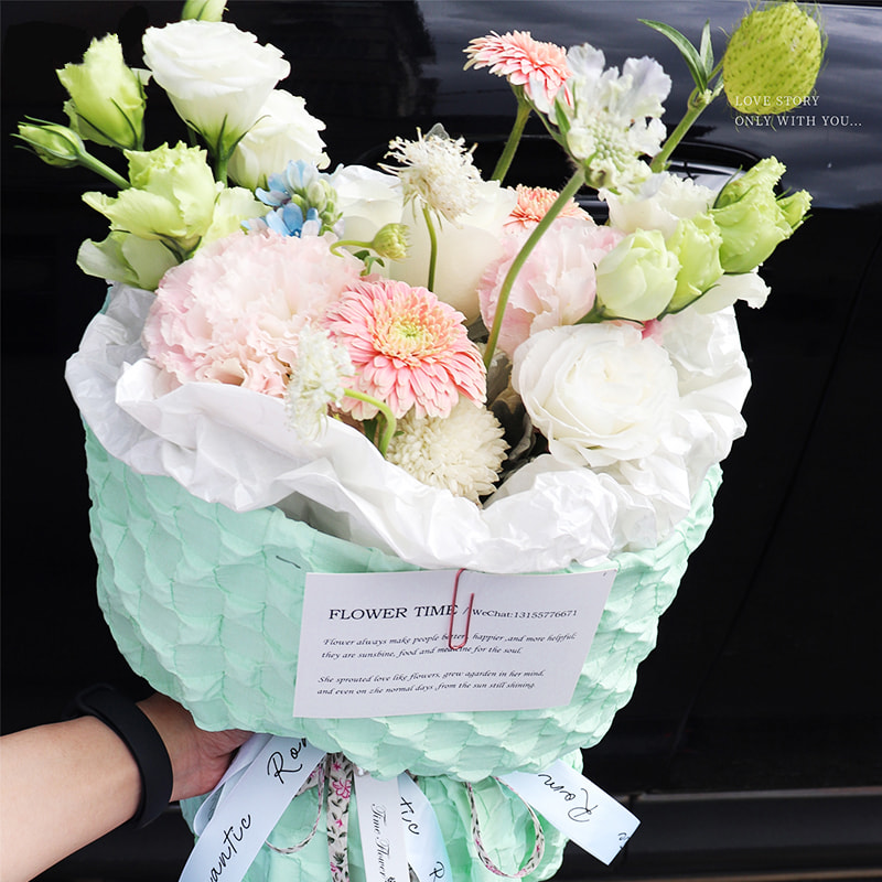 کاغذ گلابی برفی رنگارنگ بسته بندی گل