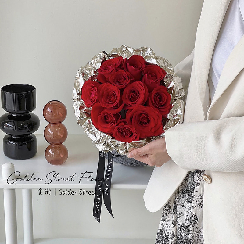 کاغذ بسته بندی دسته گل آینه دار تک رنگ