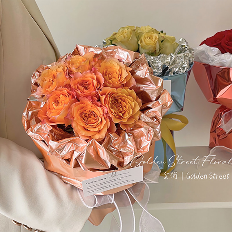 کاغذ بسته بندی دسته گل آینه دار تک رنگ